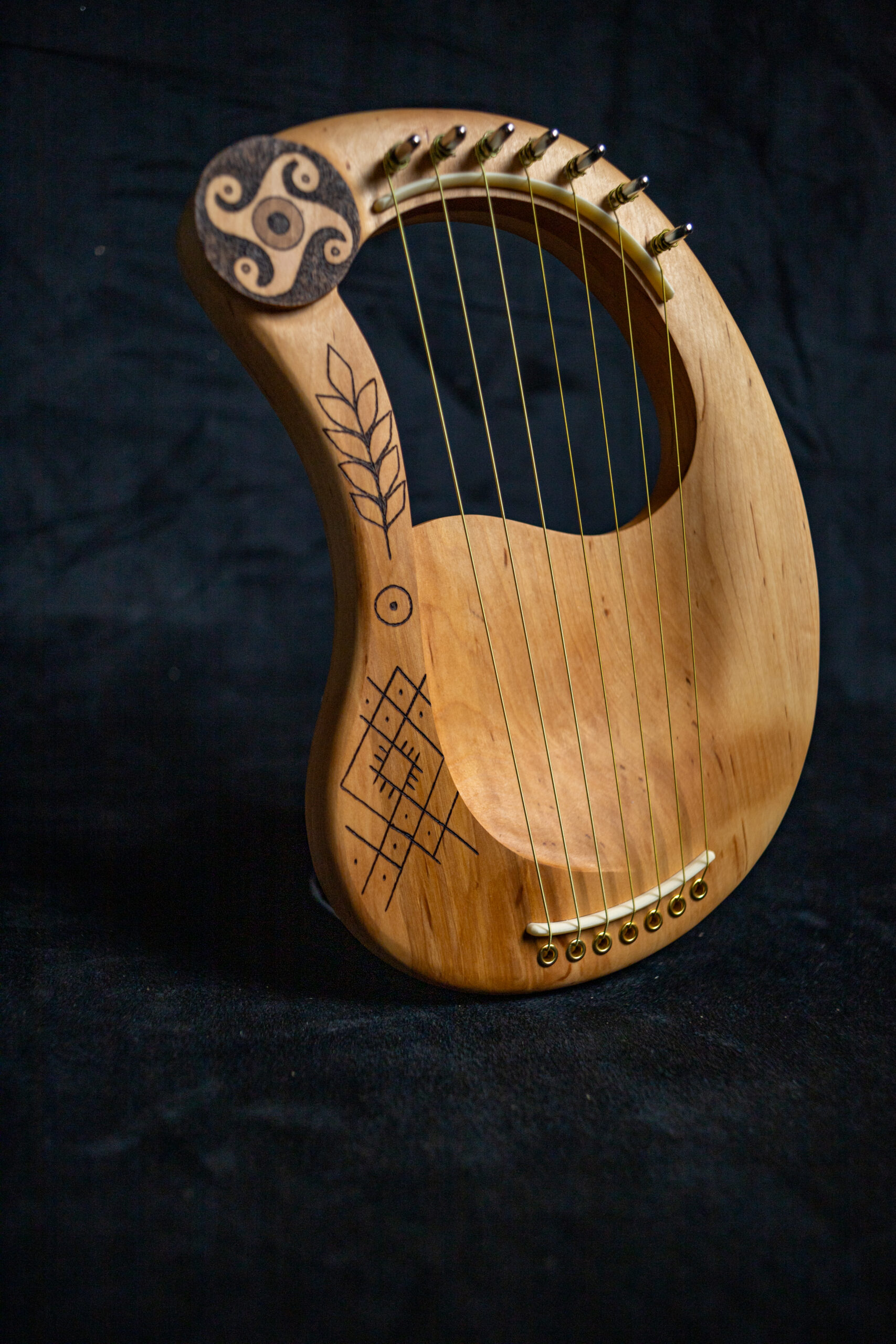 Handmade Pocket lyre 7 strings / lyreharp / simple lyre - Image 7