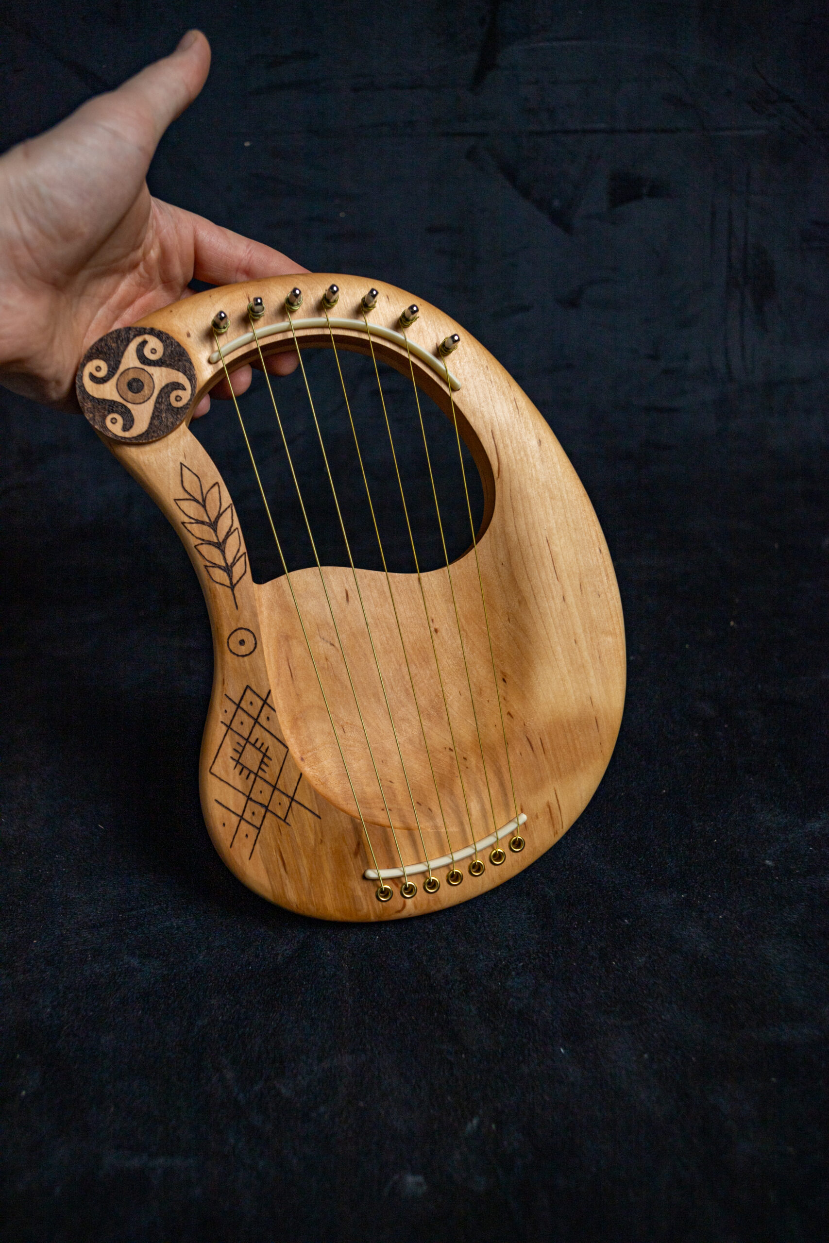 Handmade Pocket lyre 7 strings / lyreharp / simple lyre